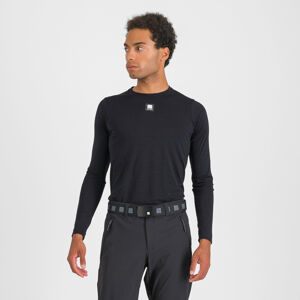 SPORTFUL Cyklistické tričko s dlhým rukávom - MERINO LS - čierna
