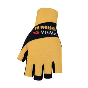 BONAVELO Cyklistické rukavice krátkoprsté - JUMBO-VISMA 2020 - čierna/žltá 2XL