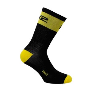 SIX2 Cyklistické ponožky klasické - SHORT LOGO - žltá/čierna 44-47