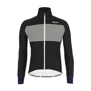 SANTINI Cyklistická zateplená bunda - COLORE - čierna