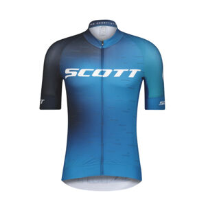 SCOTT Cyklistický dres s krátkym rukávom - RC PRO 2021 - modrá/biela