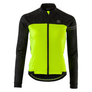 AGU Cyklistická zateplená bunda - ESSENTIAL HIVIS LADY - čierna/žltá XS