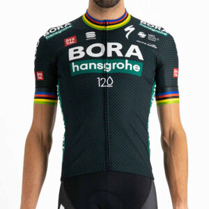 SPORTFUL Cyklistický dres s krátkym rukávom - BORA HANSGROHE 2021  - šedá/zelená