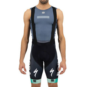 SPORTFUL Cyklistické nohavice krátke s trakmi - BORA HANSGROHE 2021 - čierna/zelená 3XL
