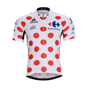 BONAVELO Cyklistický dres s krátkym rukávom - TOUR DE FRANCE  - biela/červená S