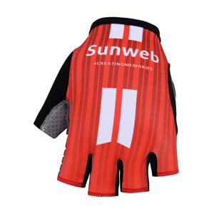 BONAVELO Cyklistické rukavice krátkoprsté - SUNWEB 2019 - červená/biela