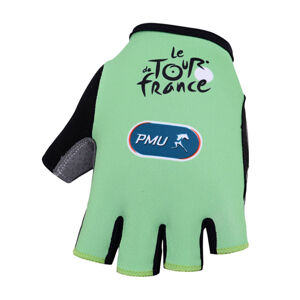 BONAVELO Cyklistické rukavice krátkoprsté - TOUR DE FRANCE - zelená XL