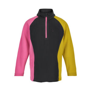COLOR KIDS-GIRLS Fleece pulli, colorblock,phantom Čierna 128