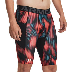 UNDER ARMOUR-UA HG Prtd Long Shorts-RED Červená XL
